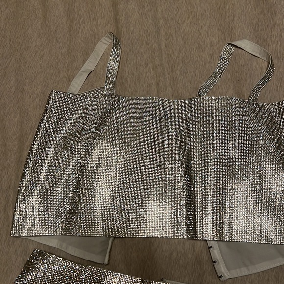 Silver Glitter Skirt Set - Picture 2 of 5